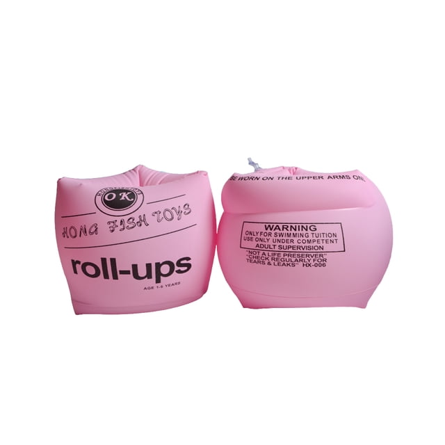 Dalazy 2 Pieces Inflatable Swimming Rings Safety Arm Bands Self-taught Tube Armlets Adult Pool Accessories Training Equipment Pink