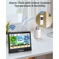 thumbnail image 4 of Geevon Weather Station Wireless Indoor Outdoor Thermometer, Touch LCD Display Digital Thermometer Hygrometer with Heat Index, Dew Point, Comfort Indicator, Alarm Clock and Adjustable Backlight, 4 of 10