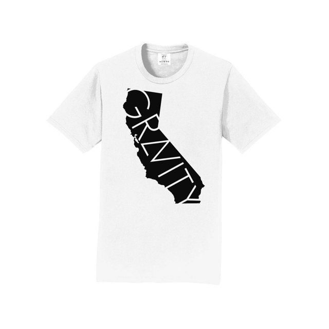 Gravity TradIng T-Shirt à Manches Courtes Cali - Blanc - Logo Noir - 2TG