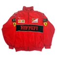 thumbnail image 1 of F1 Racing Suit Full Style Retro Style College Style Jacket Cotton Jacket Autumn And Winter Cotton Jacket A187 Full Embroidery Black, 1 of 2