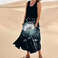 thumbnail image 4 of TJAZFJPA Longues Robes de Soirée pour Femmes Mode pour Femmes Col Rond Décontracté Imprimé Pissenlit 3D Sans Poignets Poche Longue Robe Débardeur Robe Décontractée Robes Élégantes pour Femmes Robe de Soirée Robe pour Camoufler le Ventre, 4 of 6