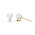 thumbnail image 1 of Freshwater Pearl with Birthstone Stud Earrings, 1 of 2