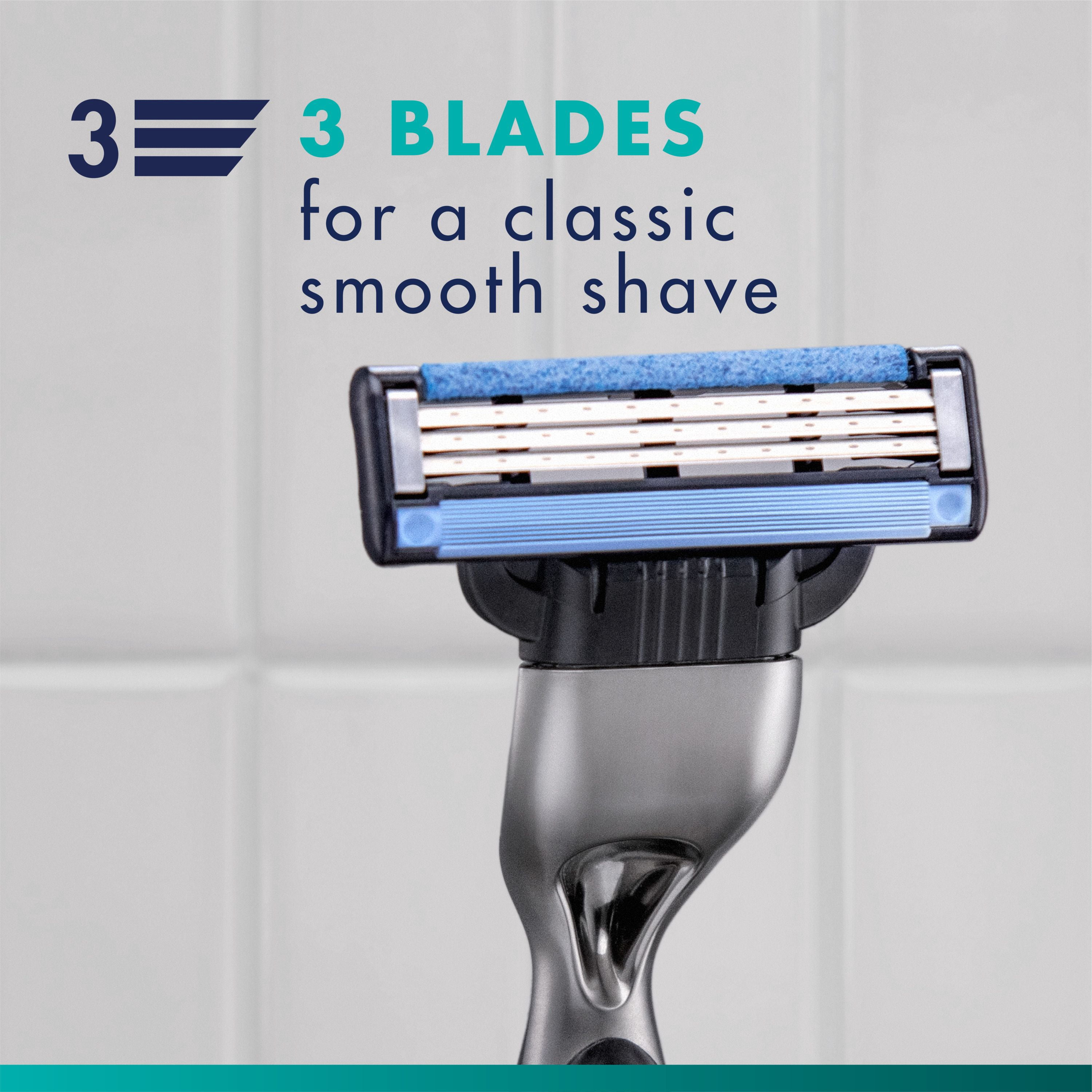 Gillette Mach3 Recharges de Lames de Rasoir Cartouches de Rasoir, Recharges de Rasoir pour Hommes avec Bande Lubrifiante, Lames de Rasoir à 3 Lames pour un Rasage de Près 12ct
