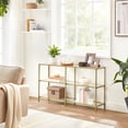 thumbnail image 4 of VASAGLE Table Console de 51,2 Po pour Sofa avec 3 Tablettes, Table d'Entrée avec Tablette en Verre Trempé, Couleur Or, 4 of 7