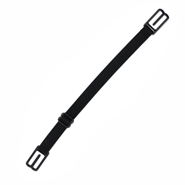 Mistaha 5 Pcs Elastic Bra Straps Holders Adjustable Bra Clips in black, designed to prevent falling bra straps with a non-slip chinlon material. Each strap measures 7.5 inches in length and 0.4 inches in width, adjustable for various bras, swimsuits, strapless dresses, and sports tops. Perfect for providing lift and support during activities like running, climbing, and exercising. A practical women's bra accessory for comfort and convenience.