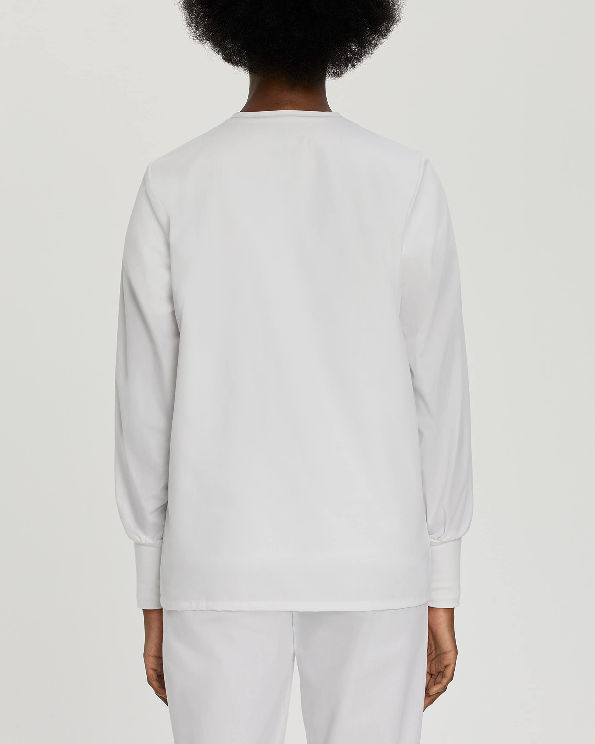 Landau Essentials Veste d'Uniforme à 4 Poches pour Femmes : Coupe Classique et Décontractée, Col Ras du Cou, devant à Boutons-Pression et Poignets en Tricot 7525