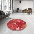thumbnail image 4 of Ahgly Company Tapis d'Intérieur Lavable à la Machine, Carré, Transitionnel, Orange, Tapis de Zone, 5 Pieds Carré, 4 of 7