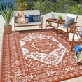 thumbnail image 2 of GlowSol 10x20 Outdoor Rug Waterproof Carpet Patio Rug Indoor Outdoor Area Rug Reversible Rug for Picnic Beach Deck-Outdoor, Brick Red/White, 2 of 8