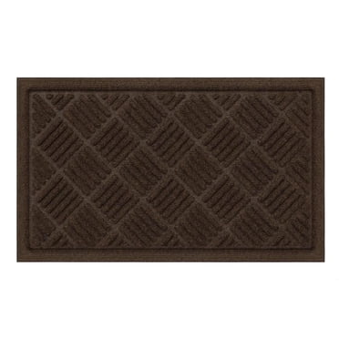 StepGuard 3-foot x 4-foot Heavy Duty Contours Parquet Door Mat in Cocoa Brown, Made with recycled materials