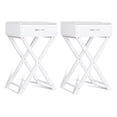 thumbnail image 1 of Costway Table de Chevet 2 Pcs en X avec Tiroir, Table d'Appoint Latérale Moderne pour la Maison, Blanc, 1 of 10