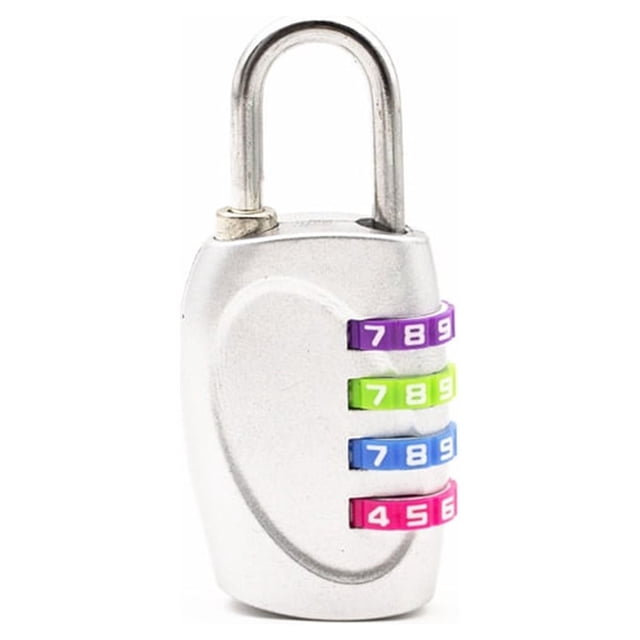 QualitChoice Office School 4-digit Combination Lock Camping Portable Suitcase Luggage Locker Drawer Gate Door Resettable Padlock Silver 1Set