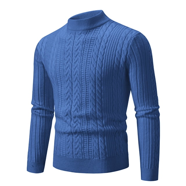 Weiqiqre Sweaters for Men Cable Knit Turtleneck Pullover Long Sleeve Twisted Fall WInter Thermal Jumper Sweaters