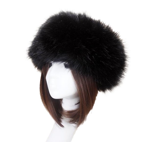 Fashion Fluffy Faux Fox Fur Women Hat Winter Ski Head Ear Warmer Headband Cap