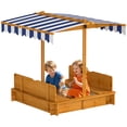 thumbnail image 1 of Outsunny Covered Sandbox with Lid & Adjustable Canopy for Kids, Red, 1 of 10