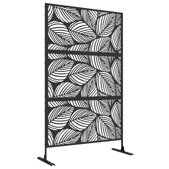 Outsunny Écran d'Intimité en Métal avec Vis d'Expansion, Séparateur Extérieur, Feuille