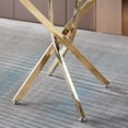 thumbnail image 3 of Heavenly Collection Star Round Glass Dining Table with Gold Base for Kitchen and Dining Room, 48", 3 of 6