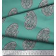 thumbnail image 3 of Soimoi Rayon Crepe Fabric Paisley Block Printed Craft Fabric by The Yard 46 Inch Wide, 3 of 3