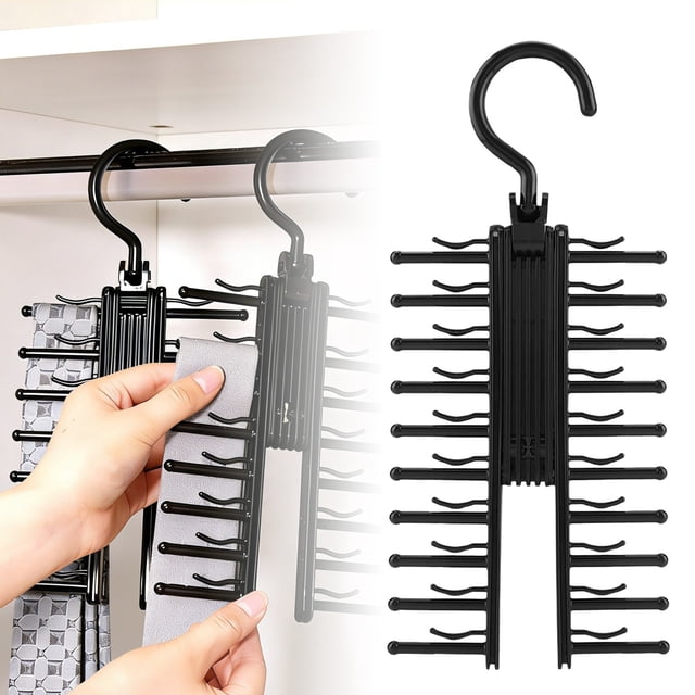 Organisateur de Ceintures et Support à Cravates pour Rangement de Garde-Robe, Support Suspendu Sans Joints pour Nœuds Papillon et Foulards
