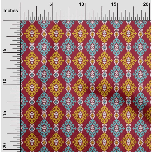 oneOone Viscose Jersey Fabric Swirl Ikat Print Fabric BTY 60 Inch Wide
