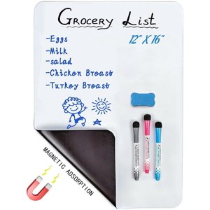 Tableau magnétique à sec Frigidaire Feuille de tableau blanc 12 x16 de pouce, Flexible grand réfrigérateur aimants Planificateur de tableau blanc pour la cuisine à la maison,