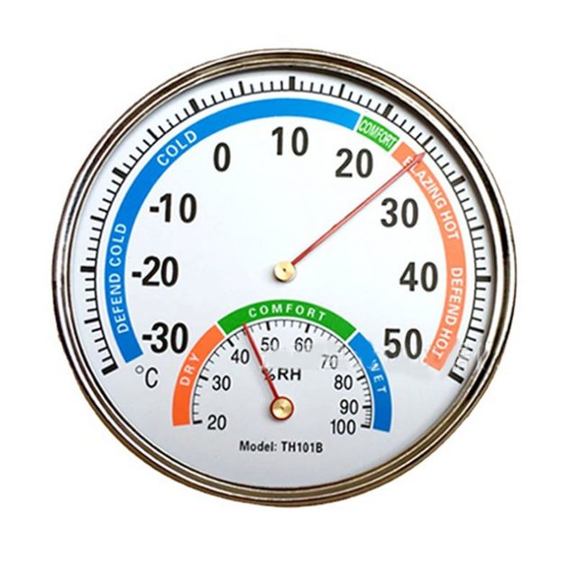 Hygrometer Hygrometer Pointer Type Full Metal Multifunction Indoor for Baby's Room Hospital Pharmacy