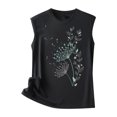 thumbnail image 1 of Pompotops Women's O-Neck Sleeveless Print Tops, 1 of 6