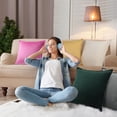 thumbnail image 2 of PiccoCasa Soft Velvet Throw Pillow Covers, Solid Cushion Covers Navy 16"x16", 2 of 7