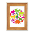 thumbnail image 1 of Conception de Forme Ronde Animaux Colorés de Bureau Cadre Photo en Bois Affichage Image Art Peinture Multiples Ensembles, 1 of 3