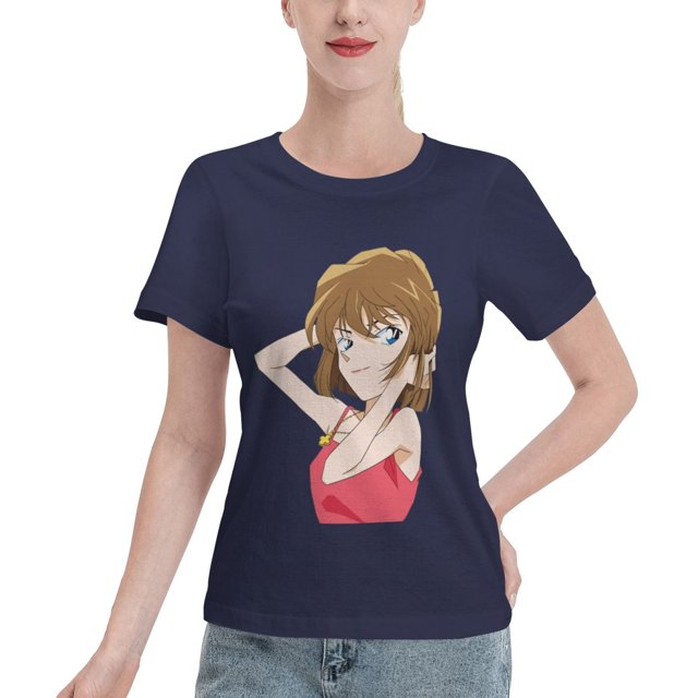 T-Shirt Basique à Manches Courtes pour Femmes Detective Conan Haihara Ai
