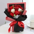 thumbnail image 2 of 11pcs Soap Artificial Flower Bouquet Artificial Flowers Like Fresh Cut Roses From The Garden , Red A, 2 of 5