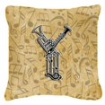 thumbnail image 1 of Carolines Treasures CJ2004-YPW1414 Letter Y Musical Instrument Alphabet Canvas Fabric Decorative Pillow, 1 of 4