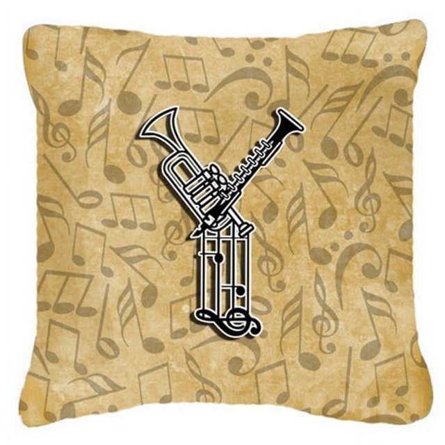 Carolines Treasures CJ2004-YPW1414 Letter Y Musical Instrument Alphabet Canvas Fabric Decorative Pillow