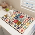 thumbnail image 2 of WHEANG Raidley Dish Mat Retro Quick Drying Water Draining Mat For Kitchen Bar Countertops Coffee Dish Draining Mat(Style B 11.8*15.7 Inch), 2 of 5