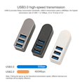 thumbnail image 3 of Shengyu 3-Port USB 3.0 Hub Aluminum Alloy Rotatable USB HUB Splitter Grey, 3 of 6