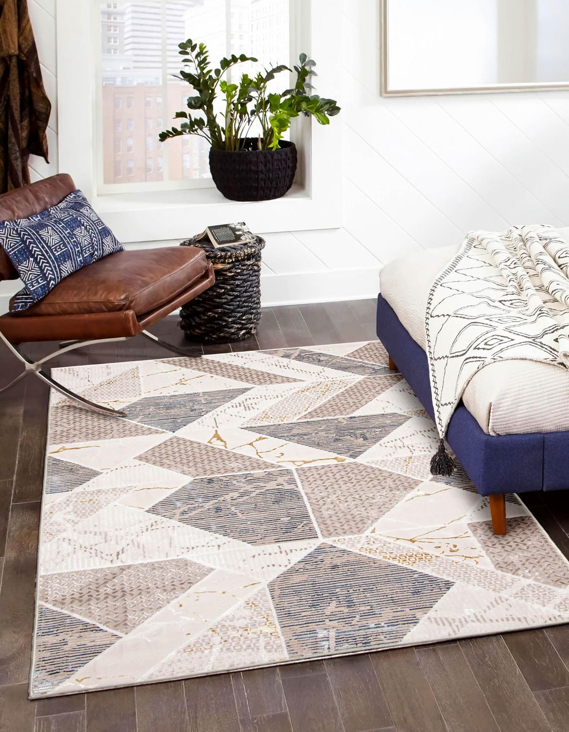 ECARPET Paige Tapis Contemporain / Moderne pour Salon, Chambre, Salle A Manger, Entrée, Couloir et Plus Encore.