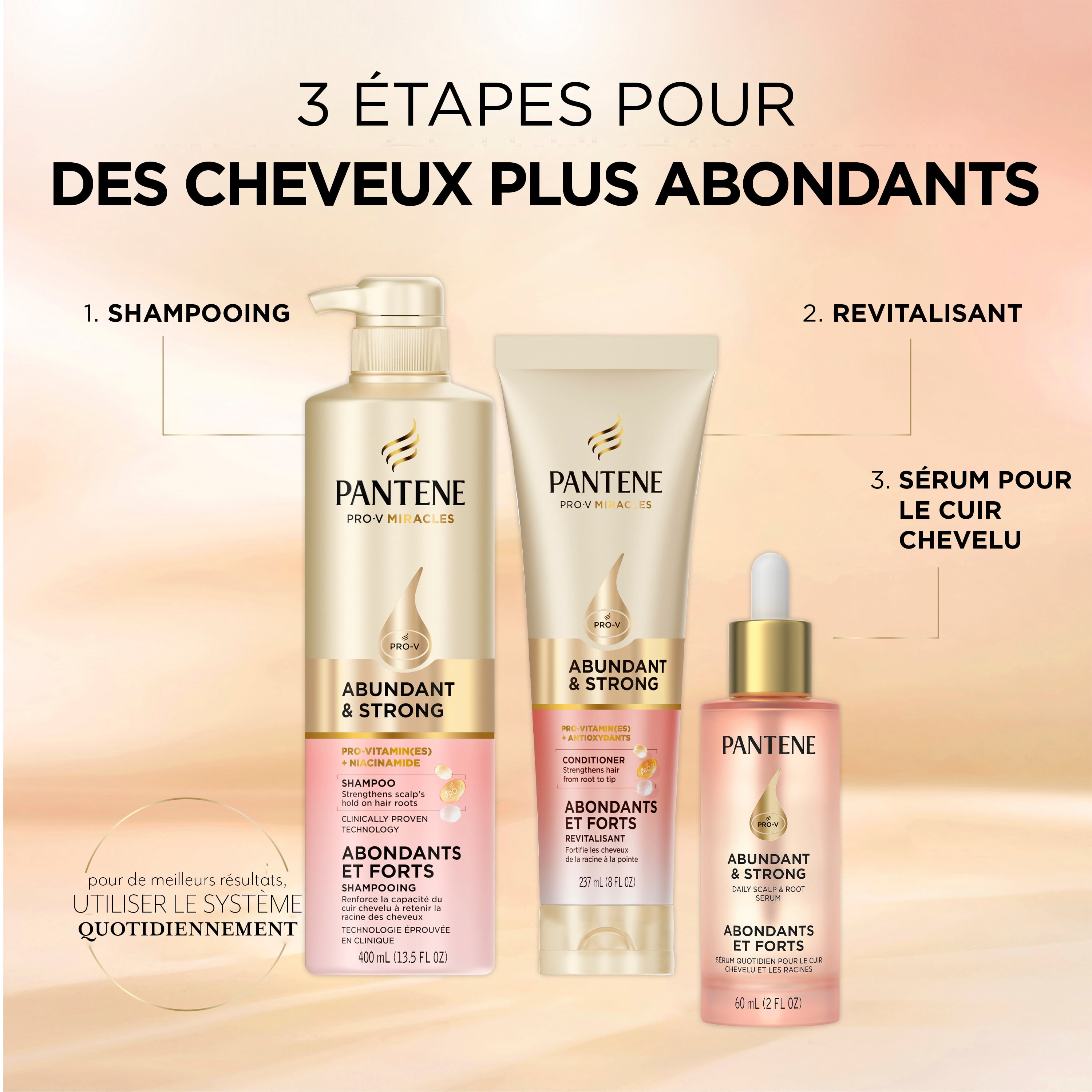 Revitalisant Pantene Pour Cheveux Abondants et Forts, Renforce Les Cheveux De La Racine À La Pointe, Complexe De Pro-Vitamine B5 et Antioxydants, 237 mL