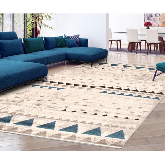 Tapis d'Interieur ECARPET Géométrique Moderne Collection Remi