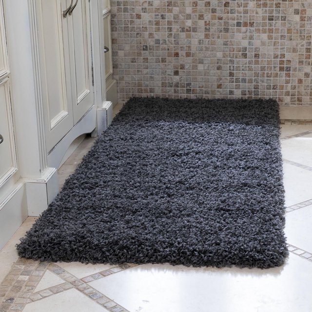Ottomanson Non-Slip Rubberback Soft Shag Runner Rug for Hallway and Bathroom, Area Rug for Living Room, Bedroom, Dining Room