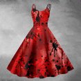 thumbnail image 2 of Rinsvye Robe Maxi Rétro d'Halloween pour Femmes, Été, Amusante, Imprimée, à Bretelles, Décontractée, Robe Longue (1), 2 of 3