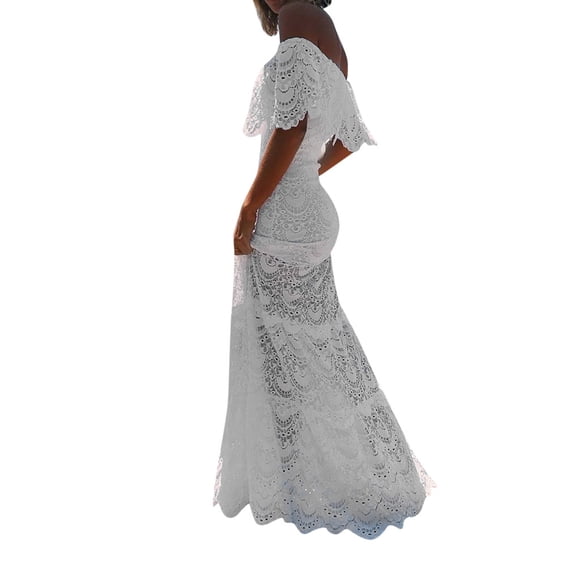 Dress for Women Elegant for Party Women Sling Cross Wedding Beach Elegant Party Evening Slim Hollow Lace Dress