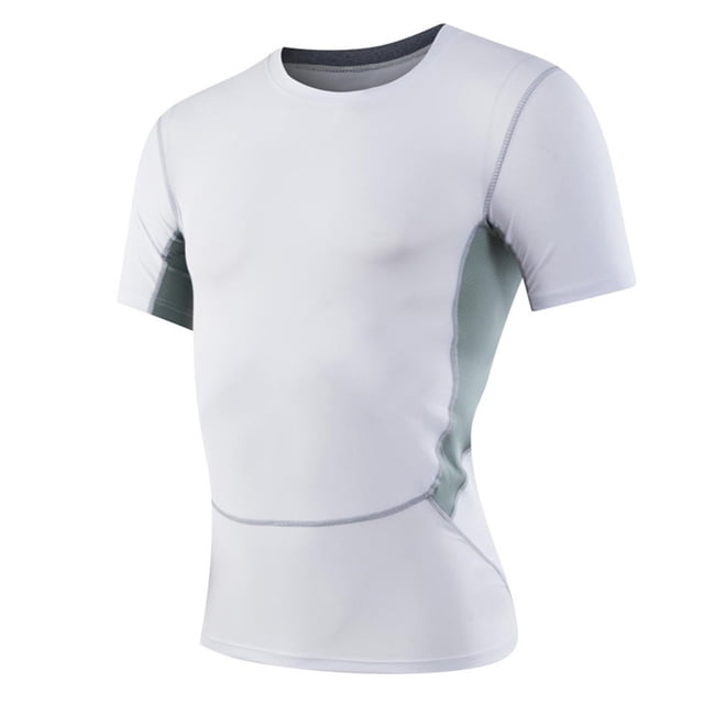 hotojiny Men’s Compression Shirts Short Sleeve Quick Dry Sports Athletic Workout Tee Base Layer Undershirt T-Shirt Tops