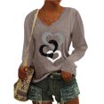 thumbnail image 2 of CEHVOM T-Shirt à Manches Longues Col en V Imprimé Décontracté pour Femmes en Liquidation, 2 of 4