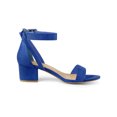 thumbnail image 3 of BLISSFUL STEP Sandales à Talon Épais pour Femmes avec Bride à la Cheville Bleu Foncé 6, 3 of 8