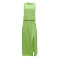 thumbnail image 3 of MesaSe Femmes Casual Robe Robe d'Été pour les Femmes Cou Sans Manches Maxi Robes de Fourche de Couleur Unie Ouverture Robe Femmes Vêtements L AG, 3 of 5
