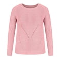 thumbnail image 4 of Vêtements de Mode pour Femmes Femmes Décontracté Mode Uni Ajouré Chandail à Enfiler Manches Longues Col Rond, 4 of 9