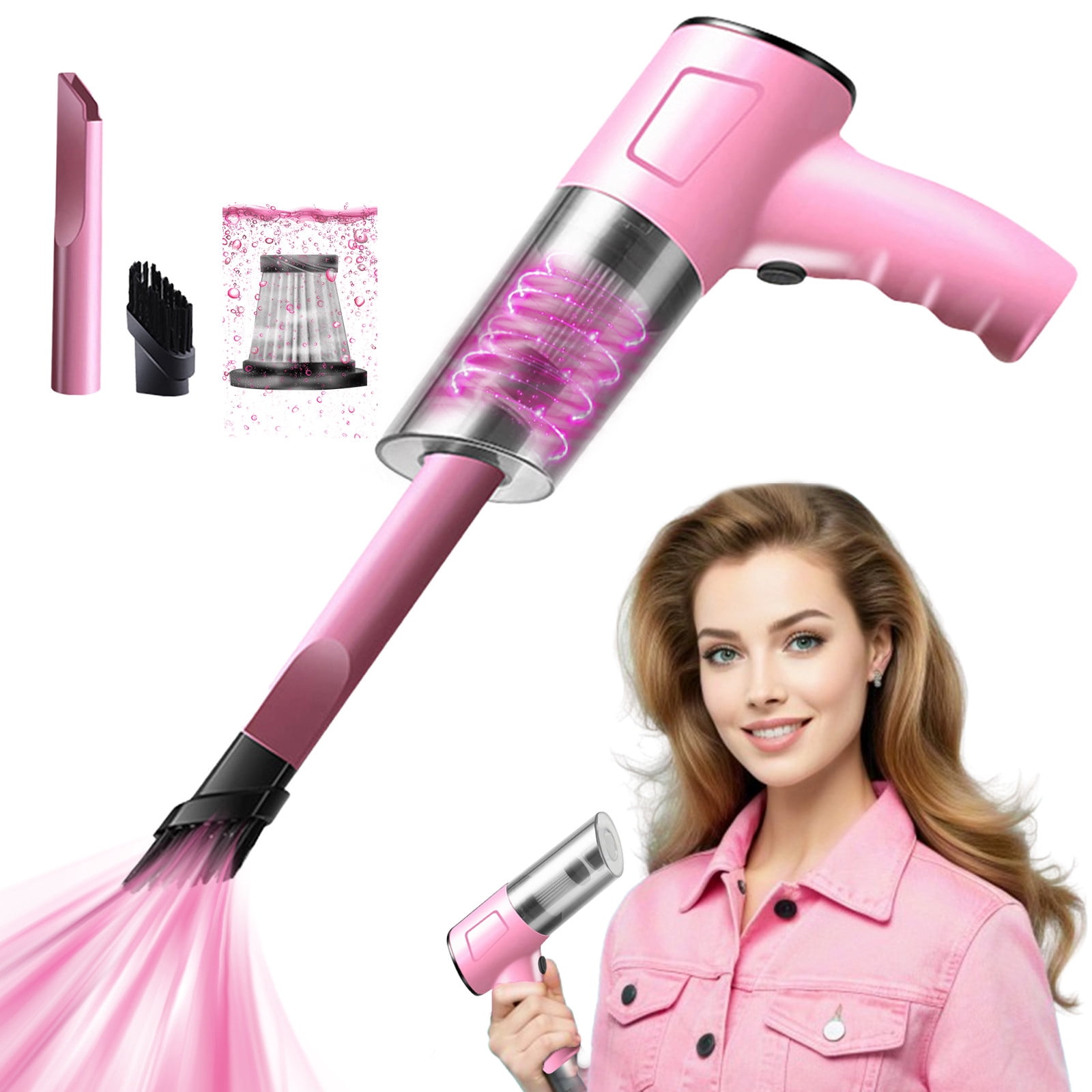 ZENGHUIJ Handheld Car Vacuum Cleaner Powerful Suction With Light Car Vacuum Cleaner Mini Dusts Buster With USB Portable Vacuum Cleaner