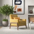 thumbnail image 4 of Allora Mid-Century Modern Tight Back Velvet Lounge Chair in Yellow, 4 of 6