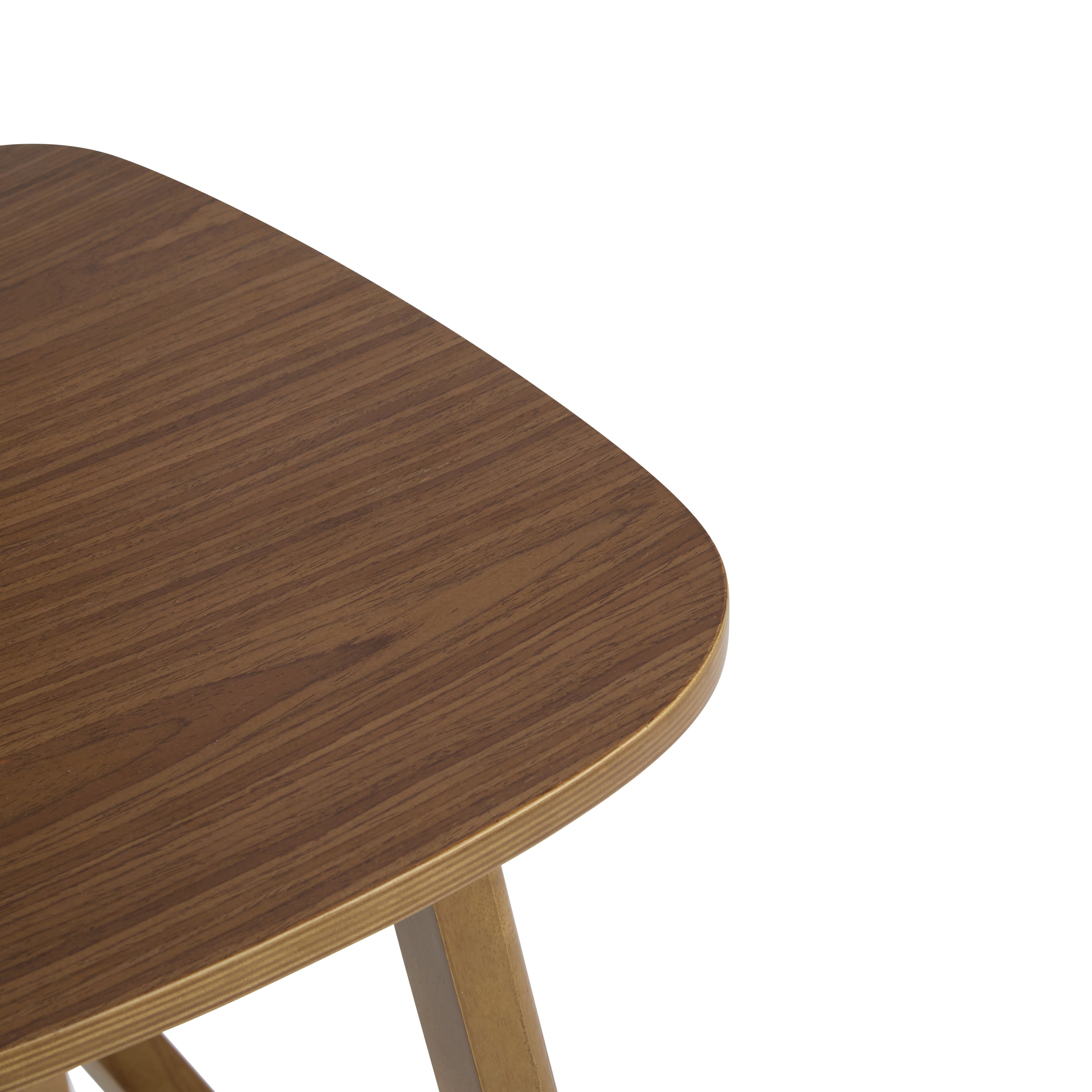 Ensemble de 2 tabourets de bar modernes Bari de Noble House, dossier en rotin, structure en bois, noyer
