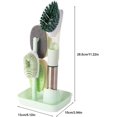 thumbnail image 2 of Dish Brush with Soap Dispenser with Replaceable 4 Brush Heads, Kitchen Dish Scrub Brush, Dish Cleaning Brush with Stainless Steel Handle Kitchen Dish Wand, Green, 2 of 5