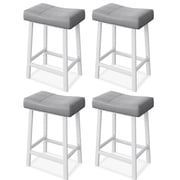 QinaQin Counter Height Bar Stools, 24 Inch Upholstered Padded Barstools with Curved Seat for Kitchen Island